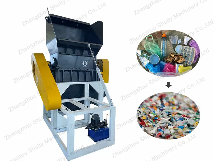 Trituradora de residuos de plástico para reducir el tamaño del plástico.