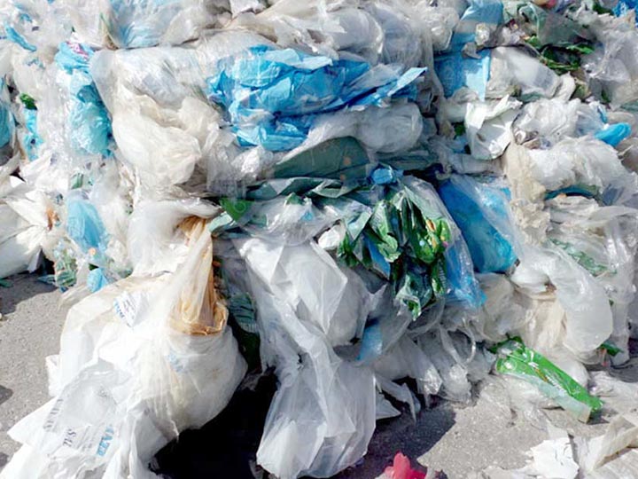 waste plastic films collected